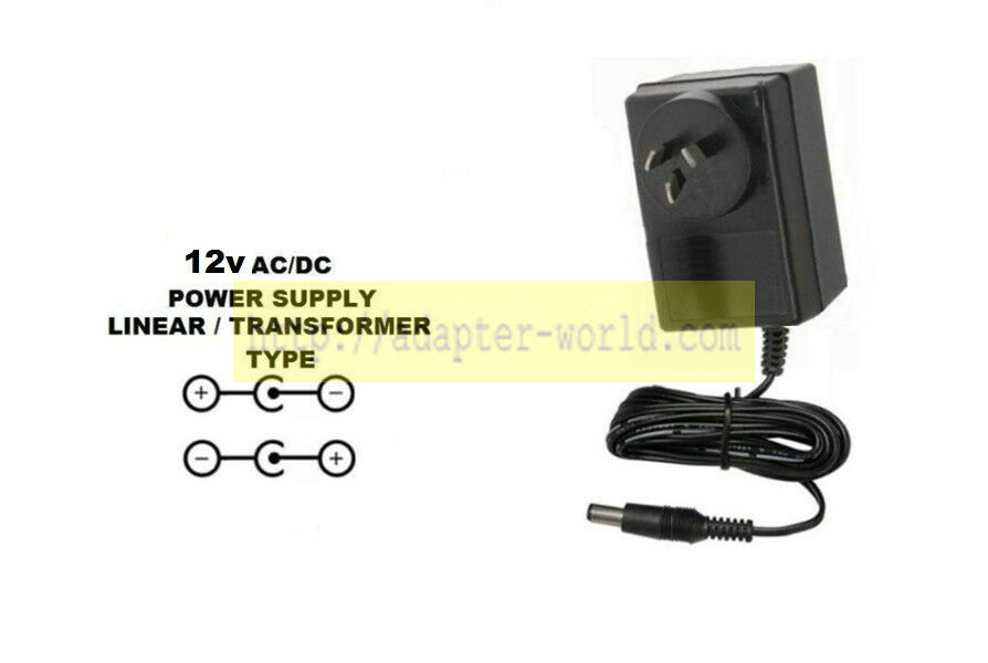 *Brand NEW* 240V 2.1MM NEGATIVE 12V AC/DC 500MA 0.5A LINEAR/TRANSFORMER Adapter Power Supply